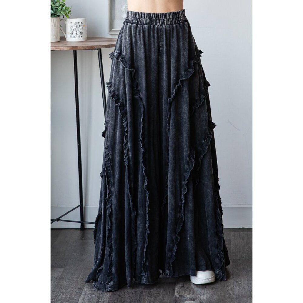Oli & Hali Ruffle Detail Wide Leg Flare Pants NEW Size Medium - Picture 7 of 9